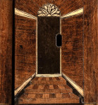 An exceptionally rare, mid-late-17th century, oak, bone and ebonized chest of drawers with enclosed upper section