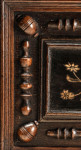 An exceptionally rare, mid-late-17th century, oak, bone and ebonized chest of drawers with enclosed upper section