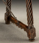 A Fine, Late-16th Century Spanish Walnut, Campaign Table With Rare, Fluted Carving Bearing a Windsor Castle Label