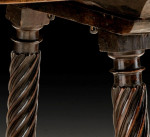 A Fine, Late-16th Century Spanish Walnut, Campaign Table With Rare, Fluted Carving Bearing a Windsor Castle Label
