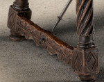 A Fine, Late-16th Century Spanish Walnut, Campaign Table With Rare, Fluted Carving Bearing a Windsor Castle Label