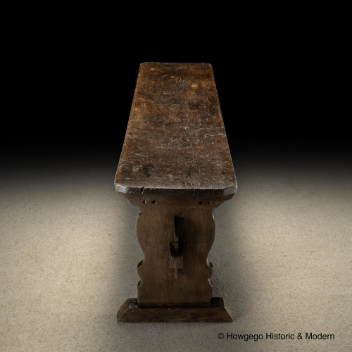A Characterful ,8-10 Seater, English Tavern Trestle Table oak, England, 17th century, 217 cm (7 ft 1 in) long;