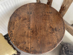 A FINE, MID-18TH CENTURY, ELM CRICKET TABLE WITH GALLERIED UNDER-TIER, IN ORIGINAL CONDITION