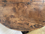 A FINE, MID-18TH CENTURY, ELM CRICKET TABLE WITH GALLERIED UNDER-TIER, IN ORIGINAL CONDITION