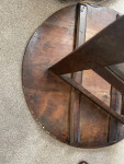 A FINE, MID-18TH CENTURY, ELM CRICKET TABLE WITH GALLERIED UNDER-TIER, IN ORIGINAL CONDITION