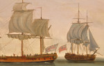 West Indiamen assembling off the Downs with the Earl of Effingham, the Beckford and the Land Overly in the foreground
