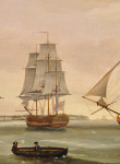 West Indiamen assembling off the Downs with the Earl of Effingham, the Beckford and the Land Overly in the foreground