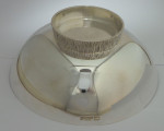 A LOVELY SILVER BOWL ON A BARKED COLLET FOOT SHEFFIELD 1964