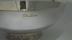 A LOVELY SILVER BOWL ON A BARKED COLLET FOOT SHEFFIELD 1964