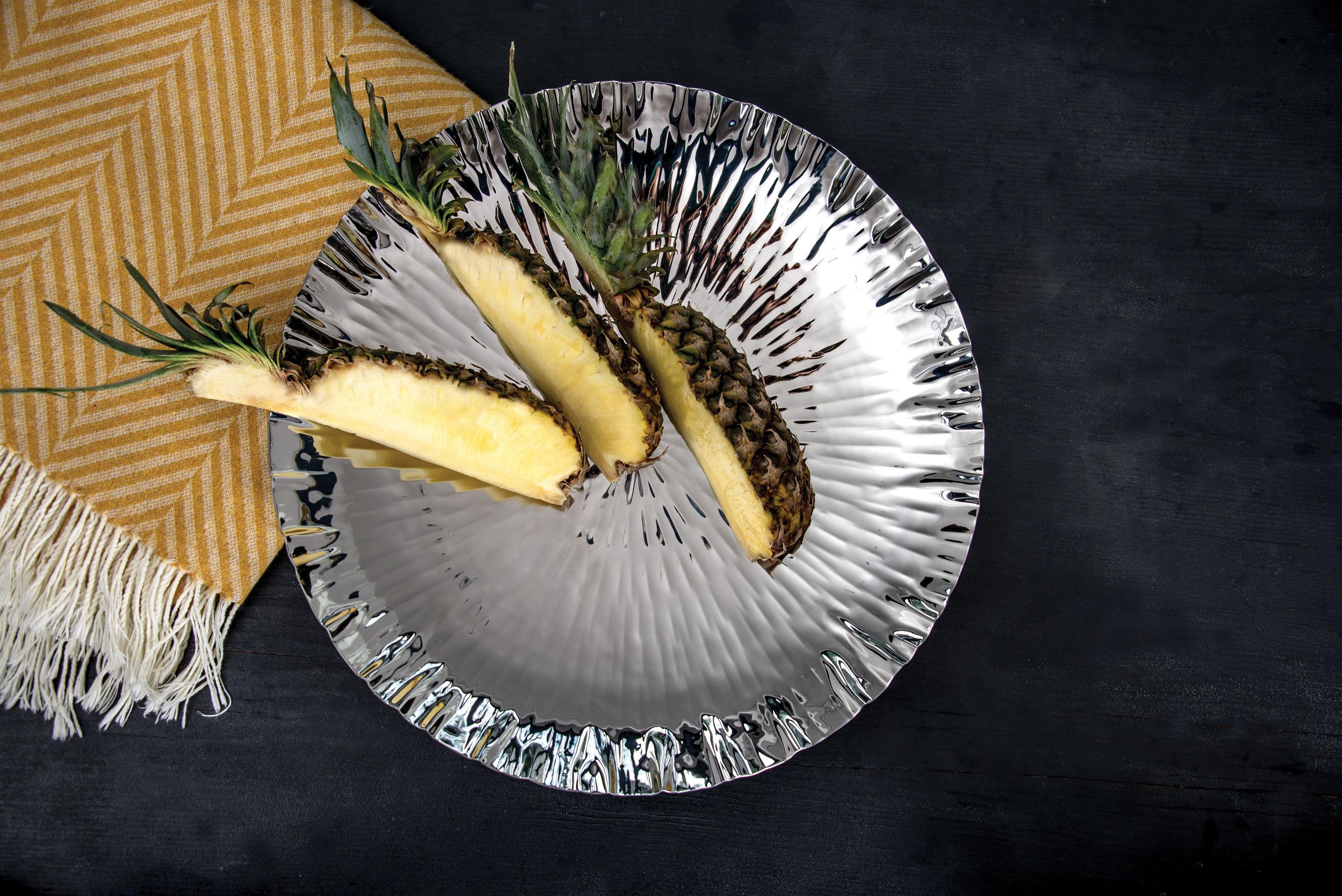 34CM STAINLESS STEEL ROUND FRUIT PLATTER / BOWL