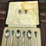 SET OF 6 LIBERTY ENAMEL SPOONS 1937
