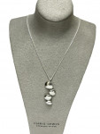Solid Silver Polished 4 Pebble Pendant on a Chain