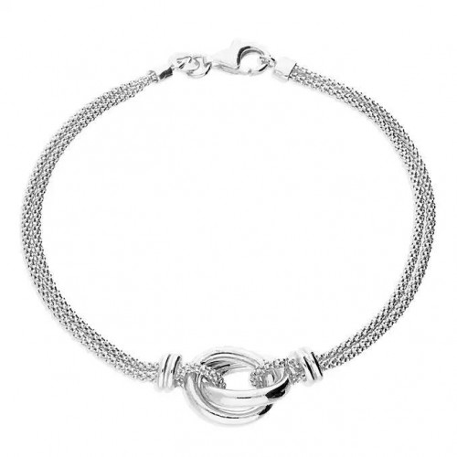 Sterling Silver Knot Popcorn Bracelet