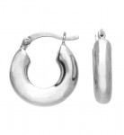 Solid Silver Earrings Small Chunky Hinged Creole Hoop