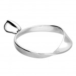 Solid Silver Twisted Circle Pendant