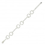 Soild Silver Horse Bit Bracelet -19cm