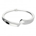 Solid Silver Hinged Curve Bangle
