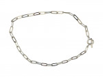 Solid Silver Paper Chain Necklace with T-bar (45cm)