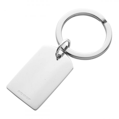 Solid Silver Dog Tag Keyring