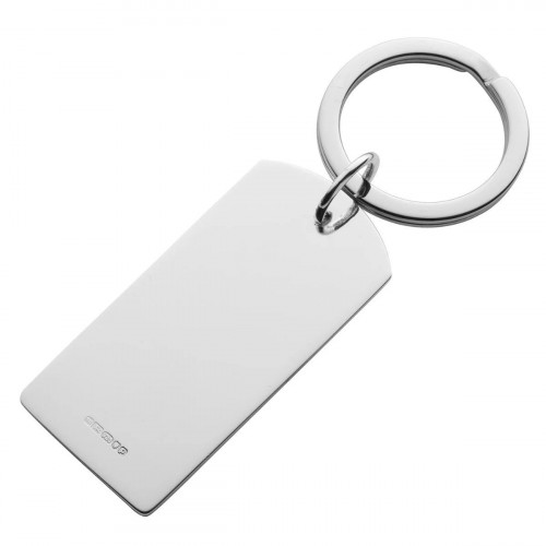 Solid Silver Dog Tag Keyring