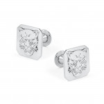 Solid Silver 'London Leopard's Head' Cufflinks