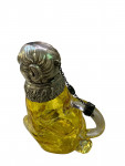 Victorian Style 20th Century Silver-Plated mounted on Yellow / Amber Glass Novelty Monkey Claret Jug