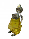 Victorian Style 20th Century Silver-Plated mounted on Yellow / Amber Glass Novelty Monkey Claret Jug