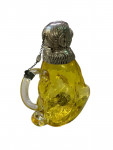 Victorian Style 20th Century Silver-Plated mounted on Yellow / Amber Glass Novelty Monkey Claret Jug