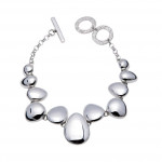 Solid Silver Polished Pebble Bracelet