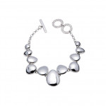 Solid Silver Polished Pebble Bracelet