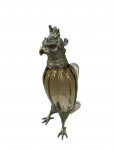 Victorian Style Silver Plated Standing Parrot / Cockatoo Claret Jug with Graduated Brown Glass Body