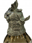 Victorian Style Silver Plated Standing Parrot / Cockatoo Claret Jug with Graduated Brown Glass Body
