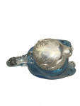 Victorian Style 20th Century Silver-Plated mounted on Blue  / Turquoise   Glass Novelty Monkey Claret Jug