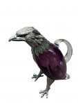 Victorian style silver plated claret jug in the form of a standing eagle (purple / amethyst)