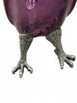 Victorian style silver plated claret jug in the form of a standing eagle (purple / amethyst)