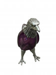 Victorian style silver plated claret jug in the form of a standing eagle (purple / amethyst)