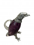 Victorian style silver plated claret jug in the form of a standing eagle (purple / amethyst)