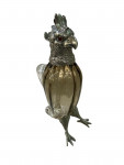 Victorian Style Silver Plated Standing Parrot / Cockatoo Claret Jug with Graduated Brown Glass Body