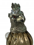 Victorian Style Silver Plated Standing Parrot / Cockatoo Claret Jug with Graduated Brown Glass Body