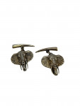 Sterling Silver Elephant Head Cufflink with Chain Fitting