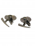 Sterling Silver Elephant Head Cufflink with Chain Fitting