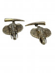 Sterling Silver Elephant Head Cufflink with Chain Fitting