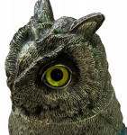 LARGE TURQUOISE GLASS AND SILVER PLATED OWL CLARET JUG. Circa 1990