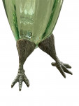 Victorian Style Silver Plated Standing Parrot / Cockatoo Claret Jug with Green Glass Body