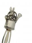 Sterling Silver Bookmark - Rabbit in a Watering Can