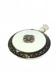 Silver and Enamel Combination Perfume Bottle & Compact Mirror (Possibly French)
