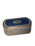 Antique Guilloché Enamel and Silver-Gilt Box,