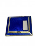 Antique Austrian Sterling Silver & Guilloché Enamel Compact - Circa 1930