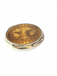 Antique Amber Enamel & Sterling Silver Compact

