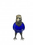 Victorian style silver plated claret jug in the form of a standing eagle (blue glass)